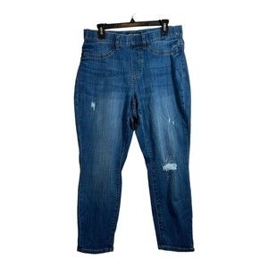 Judy Blue Womens Boyfriend Fit Plus Size 14W Dark Wash Jeggings Blue Jeans